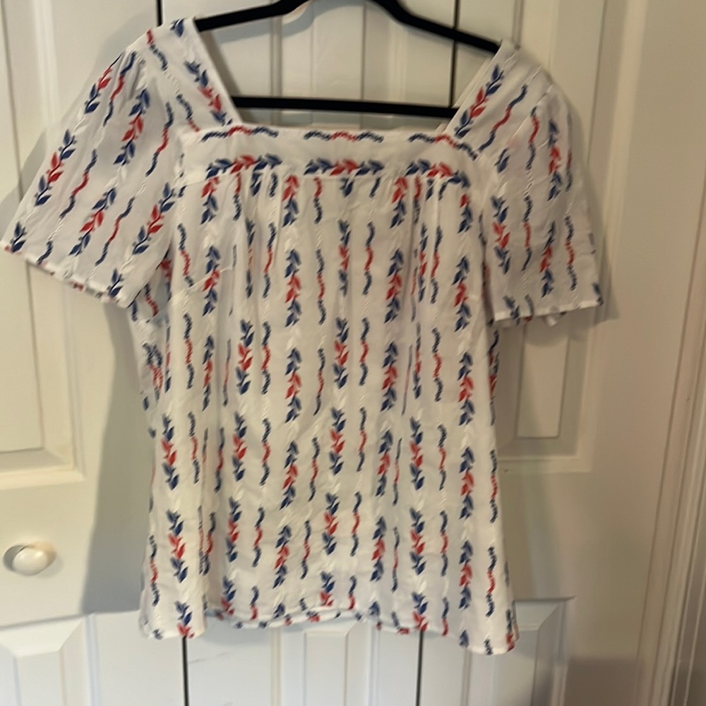 Talbots square neck top American eyelet size large. Brand new with tag separate